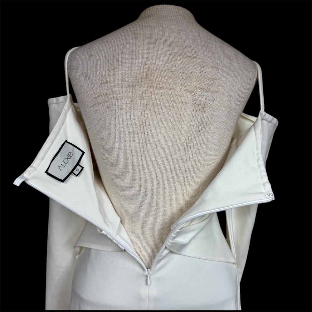 Alexis ‘Elisabet’ Elegant Cut-Out Side Slit Midi Dress in Off White Size Small - Picture 13 of 15